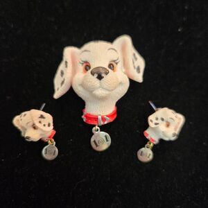 Disney 101 Dalmations Pin & Earrings Set